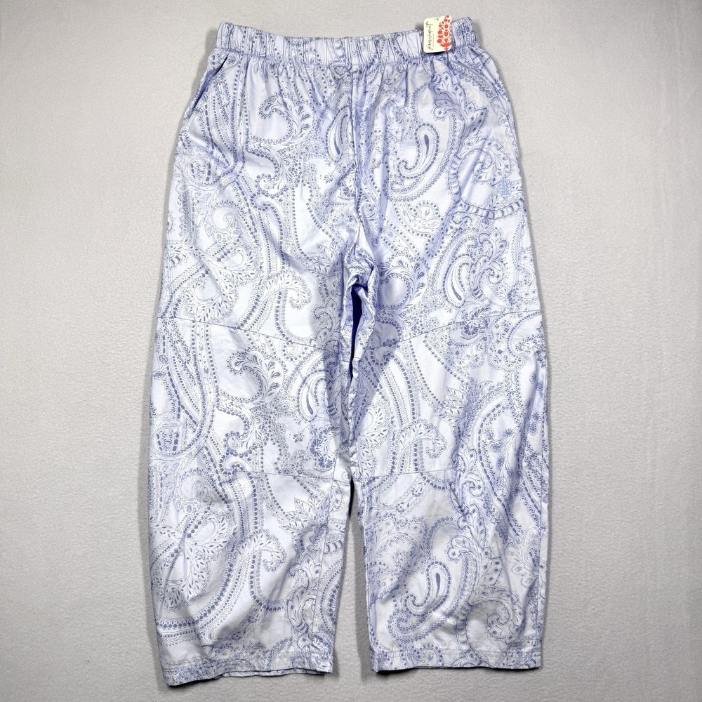 Free People Movement Pants Large Game Day Lunar Bloom Paisley Lilac Barrel NWT
